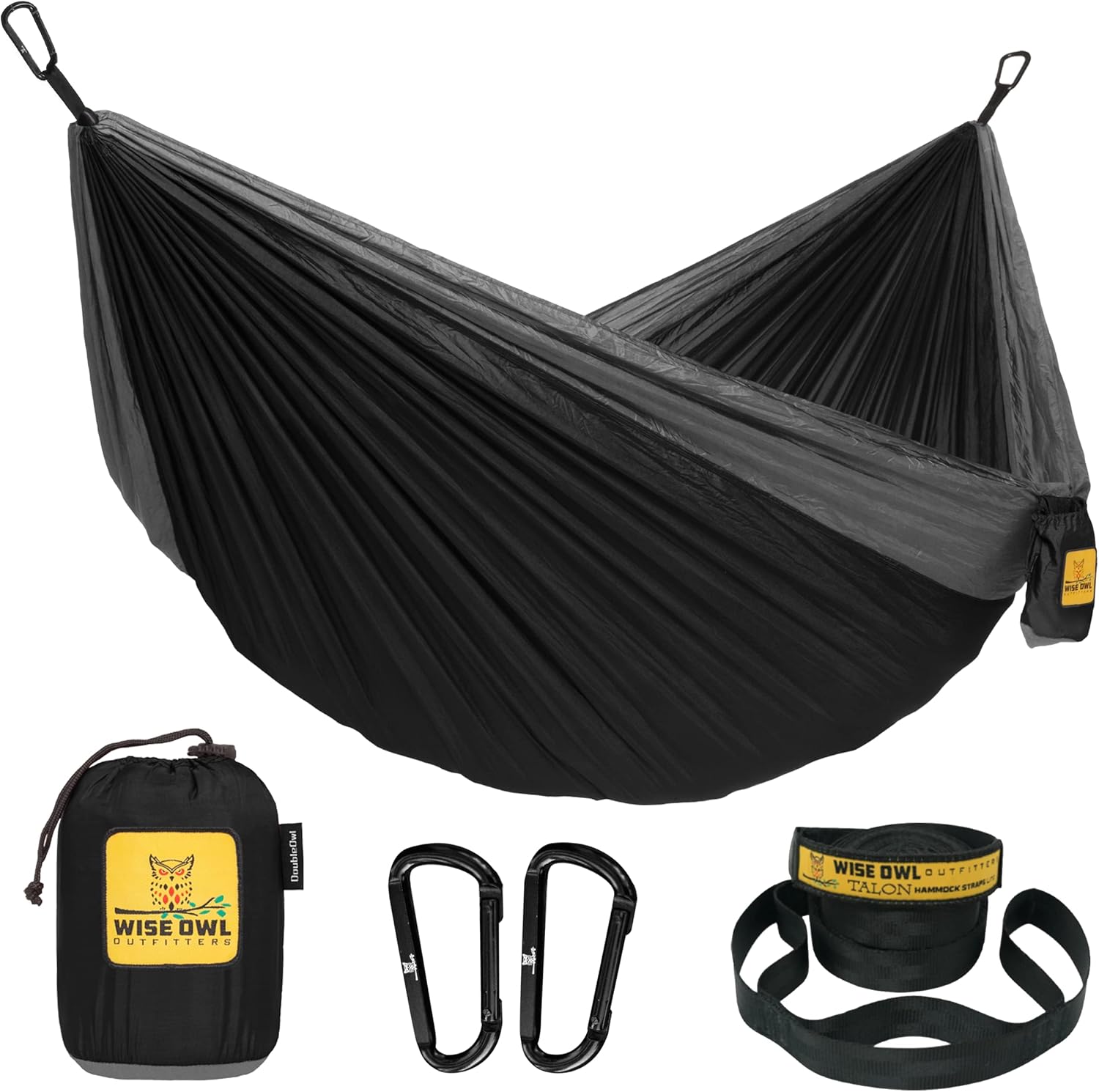 Wise Owl Outfitters Hammock for Camping Hammocks Gear for The Outdoors Backpacking Survival or Travel - Portable Lightweight Parachute Nylon - Up to 500lbs 