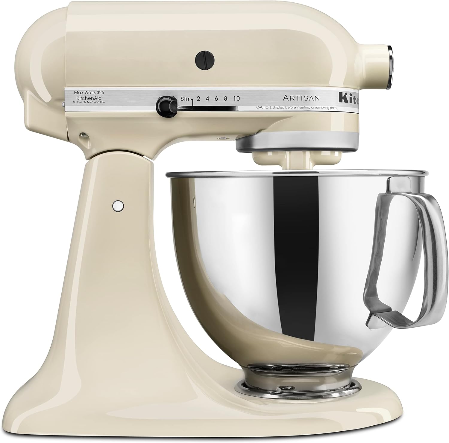 Kitchen Aid Artisan Series 5 Quart Tilt Head Stand Mixer with Pouring Shield KSM150PS, Almond Cream