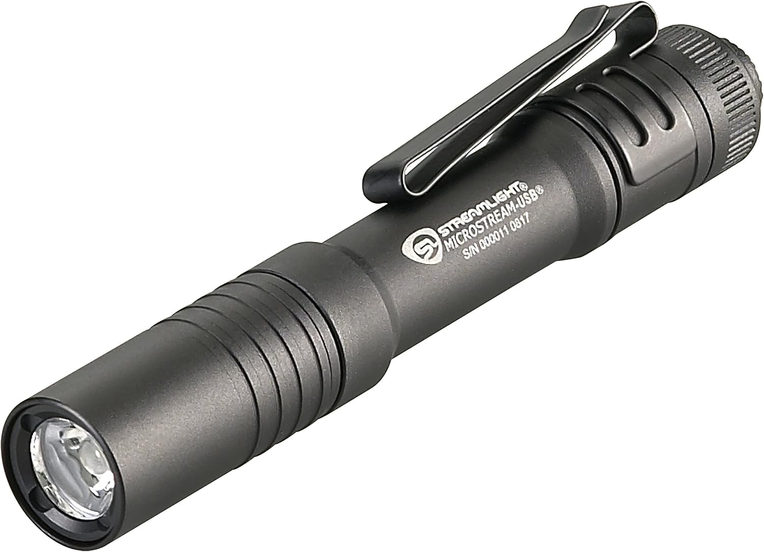 Streamlight 66604 MicroStream 250-Lumen EDC Ultra-Compact Flashlight with USB Rechargeable Battery, Box, Black