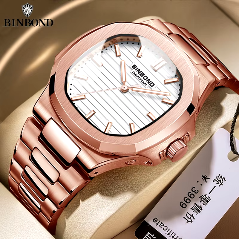 BINBONG B1885 Luxury Business Men Quartz Watches 30M Waterproof Luminous Stainless Strap Men’s Wrist watch Relogio Masculino