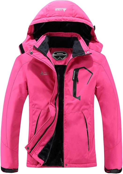 MOERDENG Women's Waterproof Ski Jacket Warm Winter Snow Coat Mountain Windbreaker Hooded Raincoat Jacket